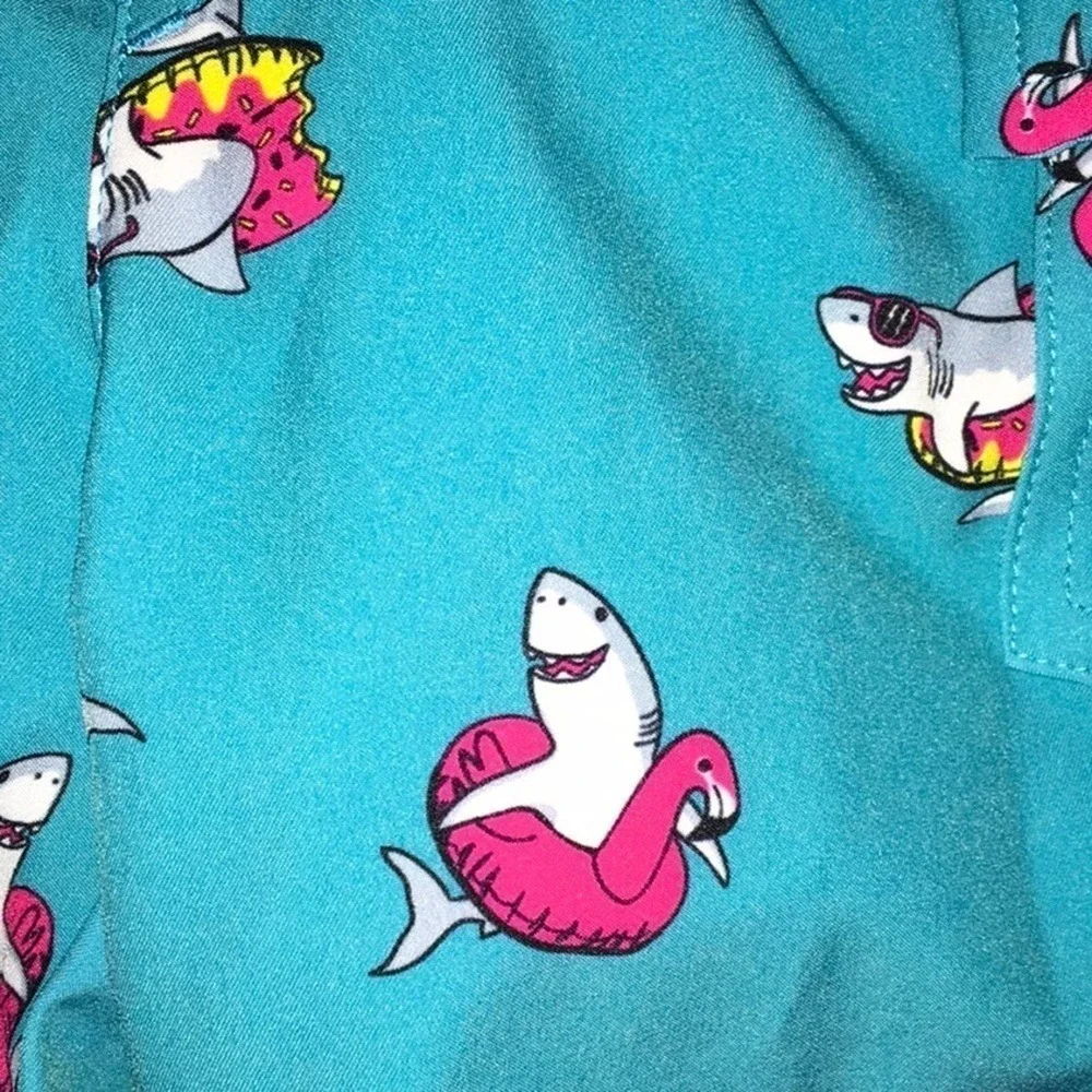 Sovereign Code Teal Pool Shark Swimming Trunks Boys Size 4 New Without Tags